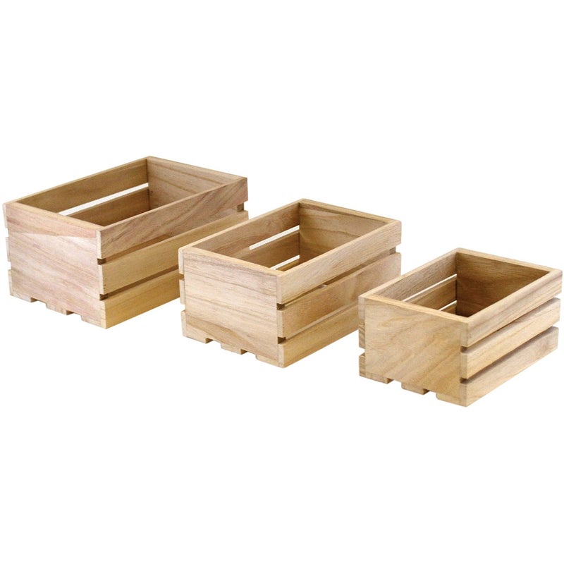 Multicraft Imports Mini Multicraft Imports WS920 Wood Craft Crate Caddy Set (3 / Pack) - Image 2